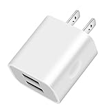 USB Wall Charger 2.1A Dual USB Charger Adapter Quick Charger for iPhone X 8/7/6 Plus SE/5S/4S,iPad, iPod, Samsung Galaxy S7/S6/S5 Edge, LG, HTC, Huawei, Moto, Kindle and More (White)