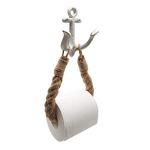 ROXLLGJC Nautical Rope Toilet Paper Holder Coastal Towel Holder with