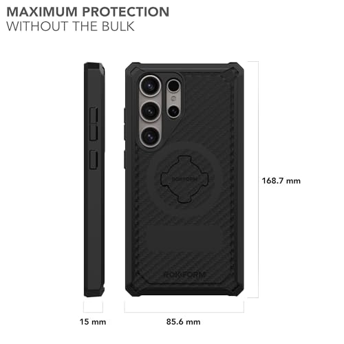 Rokform, Rugged Magnetic Case for Galaxy S24 Ultra - Flip Lock - Drop Tested Armor - Black