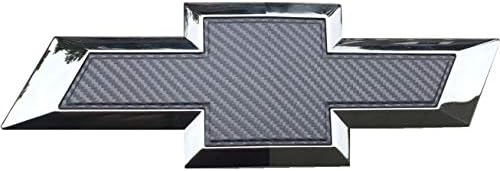 Qbc Craft Chevy Bowtie Emblem Overlay (3 Pack) Grey 3M Carbon Fiber Cut-Your-Own Car Wrap Kit DIY GM Symbol Logo Grille Easy to Install 12” x 4” Sheets (x3) Gray