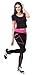 Neonysweets Womens Yoga Tights Running Fitness Pants Workout Leggings Black Rose S