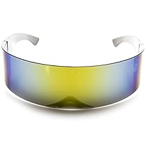 zeroUV - Futuristic Wrap Around Monoblock Shield Sunglasses (Sun)