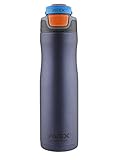 AVEX Brazos AUTOSEAL Water Bottle, Midnight Blue/Stainless Steel, 24-Ounce