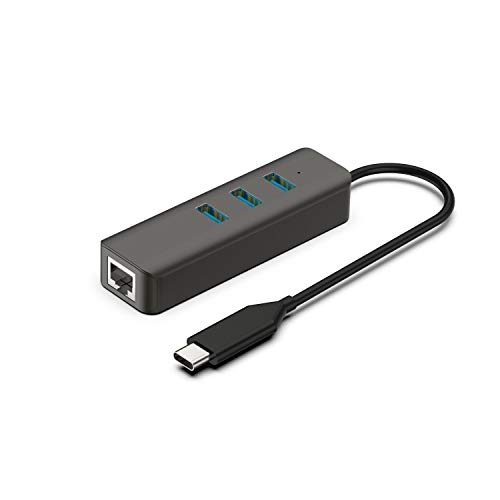 KEXIN HUB USB Type C vers 3 Ports USB 3.0 et Adaptateur Réseau Gigabit Ethernet RJ45, 4 en 1 Adaptateur Multiports, HUB USB C Compatible pour Chromebook Pixel, Huawei Matebook, Dell XPS, etc.