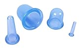 MAGMA Professional Grade 4-Piece Non-Slip Silicone Cupping Therapy Kit, Blue
