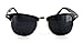 Retro Sun Sunglasses with Vintage Frames and Dark Tint for Modern, Stylish Men and Women (Black/Silver, 52)