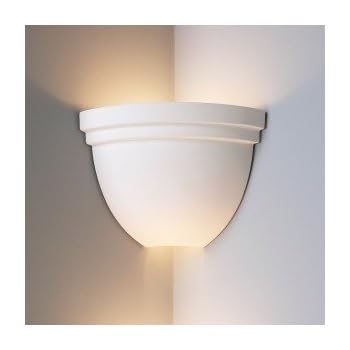 8 5 Inch Corner Bowl Light W Double Edge Rim Ceramic Wall Sconce