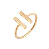 Elegant Adjustable Parallel lines Rings Open Ring for Girl and Women