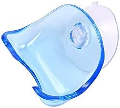 MFINHOME 2PCS Transparent Clear Blue Plastic Suction Razor Holder Rack Bathroom Razor Suction Cup Shaver Storage