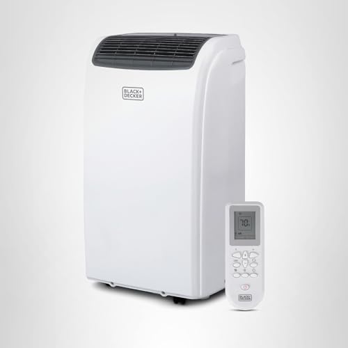 BLACK+DECKER Smart Portable Air Conditioner with Heat, 12,000 BTU (8,000 BTU SACC) Cooling, 9,000 BTU Heating for Rooms up to 550 Sq. Ft., Follow Me Remote, BPACT12HWT, White