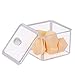 Qtip Holder, McoMce Clear Cutip Holder, Plastic Cotton Swab Dispenser, 2PCS Cotton Ball Holder, Square Cotton Balls Containers - Canister Jar Set Storage for Cotton Swabs, Cosmetics, Jewelry, Snack