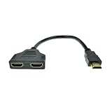 Orcbee _1080P HDMI Port Male to 2 Female 1 in 2 Out Splitter Cable Adapter Converter Black