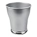 mDesign Decorative Metal Small Trash Can Wastebasket, Garbage Container Bin - for Bathrooms, Powder Rooms, Kitchens, Home Offices - Modern Curved Design - Pearl Silver/Chrome