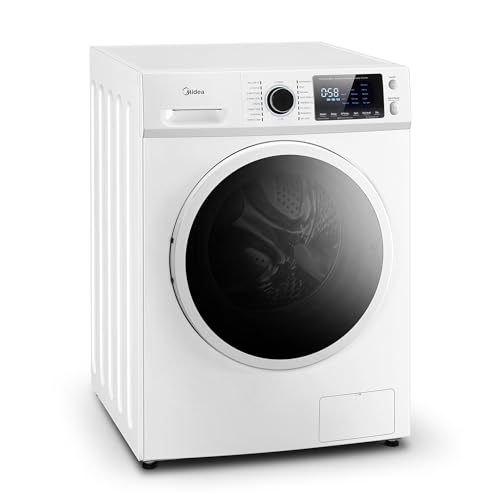 Midea 24 Inch Washer and Dryer Combo, All in One Washer and Dryer 2.7 cu.ft 26lbs, Ventless Washing Machine, Steam Care, Overnight Dry, 1400 RPM, 16 Cycles Front Load Washer, Full-Automatic, White