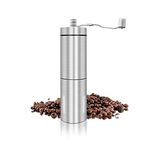 Manual Coffee Grinders, MILEMEI Stainless Steel Coffee Grinder Manual Bean Grinder with Adjustable C