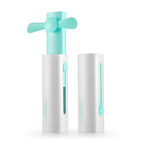 Portable Handheld Personal Fan Rechargeable Battery Operated Fan Quiet Foldable with 2200mAh Power Bank & Led Flashlight, 15-25H Long Working Time for Hot Summer Travel Shopping Outdoor Sports (Green)