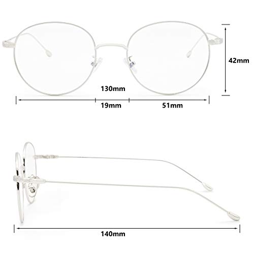 image for Livho Blue Light Blocking Glasses Filter UV Glare Retro Round Ultra Li