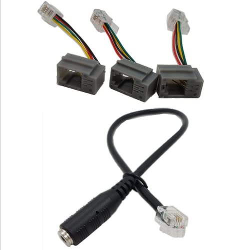 INNOV8 4P4C RJ9/RJ10 to 3.5mm Female Headset Adapter Cable Stereo Converter Telephone Cord for Cisco IP Phones 7931G 7940 7941 7942 Plantronics MX10 Vista Modular