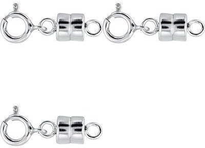 SPARIK ENJOY 3 Pack-.925 Sterling Silver 4mm Strong Earth Magnetic Converter Connector for Necklaces, Bracelets, Anklets with 5mm Spring Ring Jewelry Clasps
