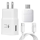 Samsung Fast Adaptive Wall Adapter Charger for Galaxy S10 S9 Plus Note 9 S8 Note 8 EP-TA20JBE - 6 Foot Type C/USB-C Cable and