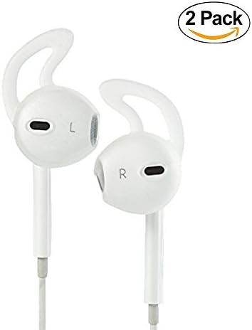 Abluter 2 Pairs Apple Earpods Cover and Hook Attachment - Secure Fit Grip Compatible with iPod iPhone Earphone Earbuds Headphones - Soft and Perfect For Running Exercise Gym and Sports (Clear)