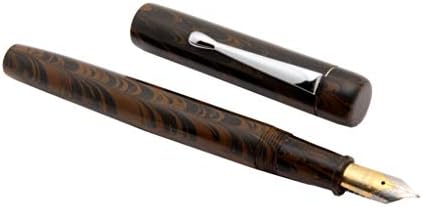 Handmade Ebonite Eyedropper Fountain Pen Brown/Black Iridium Medium Nib
