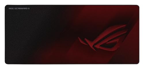 ASUS ROG Scabbard II Extended Gaming Mouse Pad – 35.4” x 15.7” (Extended/XXL Size), Black, Smooth Glide Surface, Water/Oil/Dust-Resistant, Anti-Fray Edges, Non-Slip Base