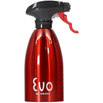 Evo Oil Sprayer 8113RD Bottle, Non-Aerosol for Olive and Cooking Oils, 16-Ounce Capacity, Red, Stainless Steel