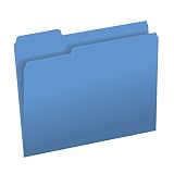 File Folder - Letter Size - 1/3 Top Tab with Assorted Positions - Blue - Box of 100