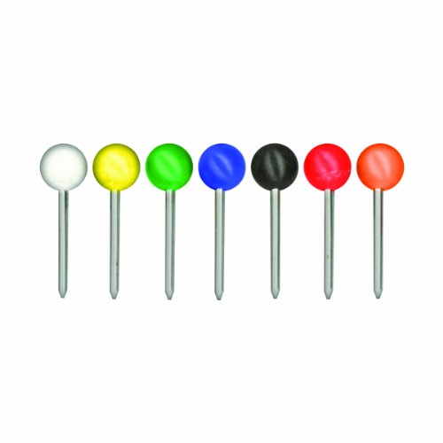 ADVANTUS Medium Head Map Tacks, 3/8-Inch Shank, 3/16-Inch Head, Box of 250, Assorted Colors (MTA250)