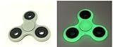 KOMIWOO Glow In the Dark Tri-Spinner Fidget Toy, [3D Figit] ULTRA FAST Ceramic Bearing EDC Focus Toy for Kids & Adults - Best Stress Reducer Relieves ADHD, Anxiety, Boredom(White)