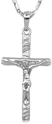 Gold Plated Pendant Necklace For Men Stainless Steel Antique Cross Crucifix Gold / Silver / Black (silver)