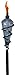 OETUIOW Tiki Brand 64-inch Swirl Metal Tiki Torch with Blue Bubble Glass Head