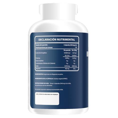 Wellthy Bisglicinato de Magnesio 300 Cápsulas 432mg. 100% Natural, Alta Absorción, VCaps Cápsulas Veganas.
