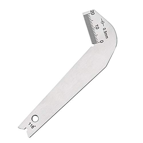QISF 3Pcs Drill Bit Angle Gauges Set, Stainless Steel Screw Thread Cutting Angle Gage Gauge Dirll Sharpener Tools S/S Inspection Angle Measuring Gage Hand Measure Tool