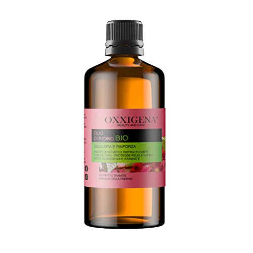 Oxxigena 100% Pure Virgin Organic Castor Oil - 1 Litre - Cold Pressed - Balances and Strengthens - Nourishing and Moisturizing for Skin and Hair - Vegan, GMO Free