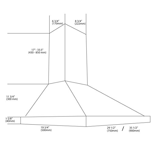 Ancona White Pyramid 450 CFM Wall Mount Range Hood, 30-Inch