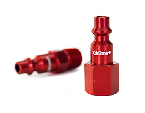 ColorConnex Coupler & Plug Kit (3 Piece), Industrial Type D, 1/4 in. NPT, Red - A73452D