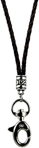 Lanyard Black 3mm Leather With Natural Edges For ID Badge Phone Key Ring Holder Dog Whistle