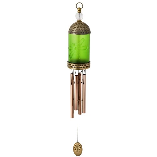 Russco lll WC098559 Dragonfly Medieval Domed Plastic Wind Chime, Antique Bronze