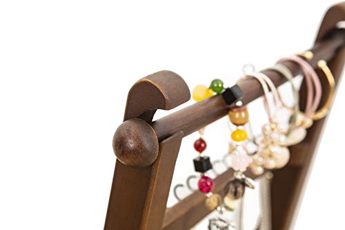 SODUKU 2 Tier Jewelry Organizer Stand Modern Wood Jewelry Holder and Display Tabletop Jewelry Storage Rack for Necklaces Bracelets Earrings (Walnut)