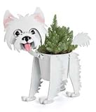 Mini Painted Westie Planter, 4 Inch Pot Holder - White