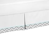 Sweet Jojo Designs Turquoise and Gray Zig Zag Queen Bed Skirt for Childrens Teens Bedding Sets by