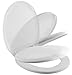Slow Close Round White Plastic Toilet Seat and Lid with Quick Release Hinges | Easy removal to clean and maintain|for Round Toilet Bowls | Heavy duty Plastic | Quiet Slow close lid and seat, WHITE