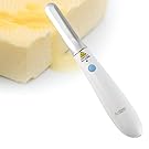 Antizer Butter Spreading Cheese Melting Ice Cream Heating Kitchen Knife Fast Heating Up With Stainless Steel Blade And Rechargeable Lithium Ion Battery For Breakfast Or Dinner White Color