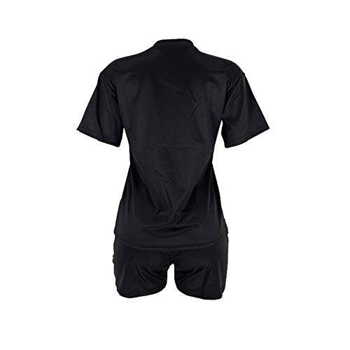 Ptorlio Women 2 Piece Casual Outfit Short Sleeve Cartoon Print T-Shirts Bodycon Shorts Set Jumpsuit Rompers