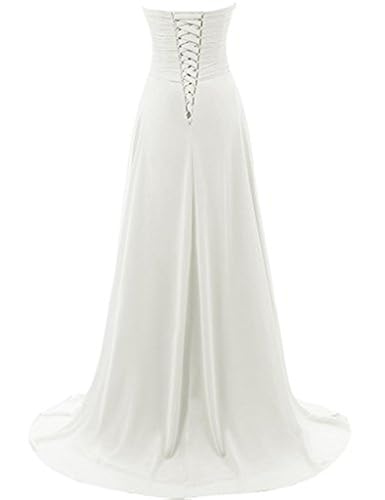 JAEDEN Wedding Dress Beach Bridal Dresses Chiffon Wedding Gown Strapless  Bride Dress Sweetheart Wedding Dresses White US16W in Kenya | Whizz