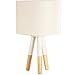Light Accents Natural Wooden Table Lamp (White)