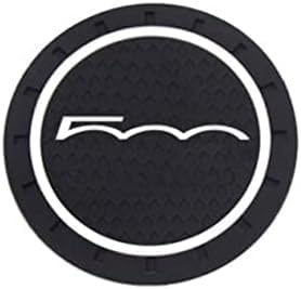 Car Cup Holder Insert Anti-Dust Non-Slip Rubber Coaster Mats Compatible for Fi A 500 Cars 2 pcs with logo
