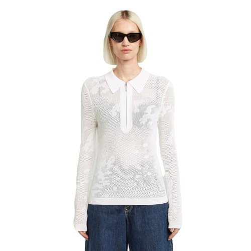 8719965012981 Pointelle Slim Polo Knit wmn